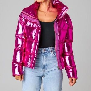 Buddy Love Fuchsia Puffer Jacket